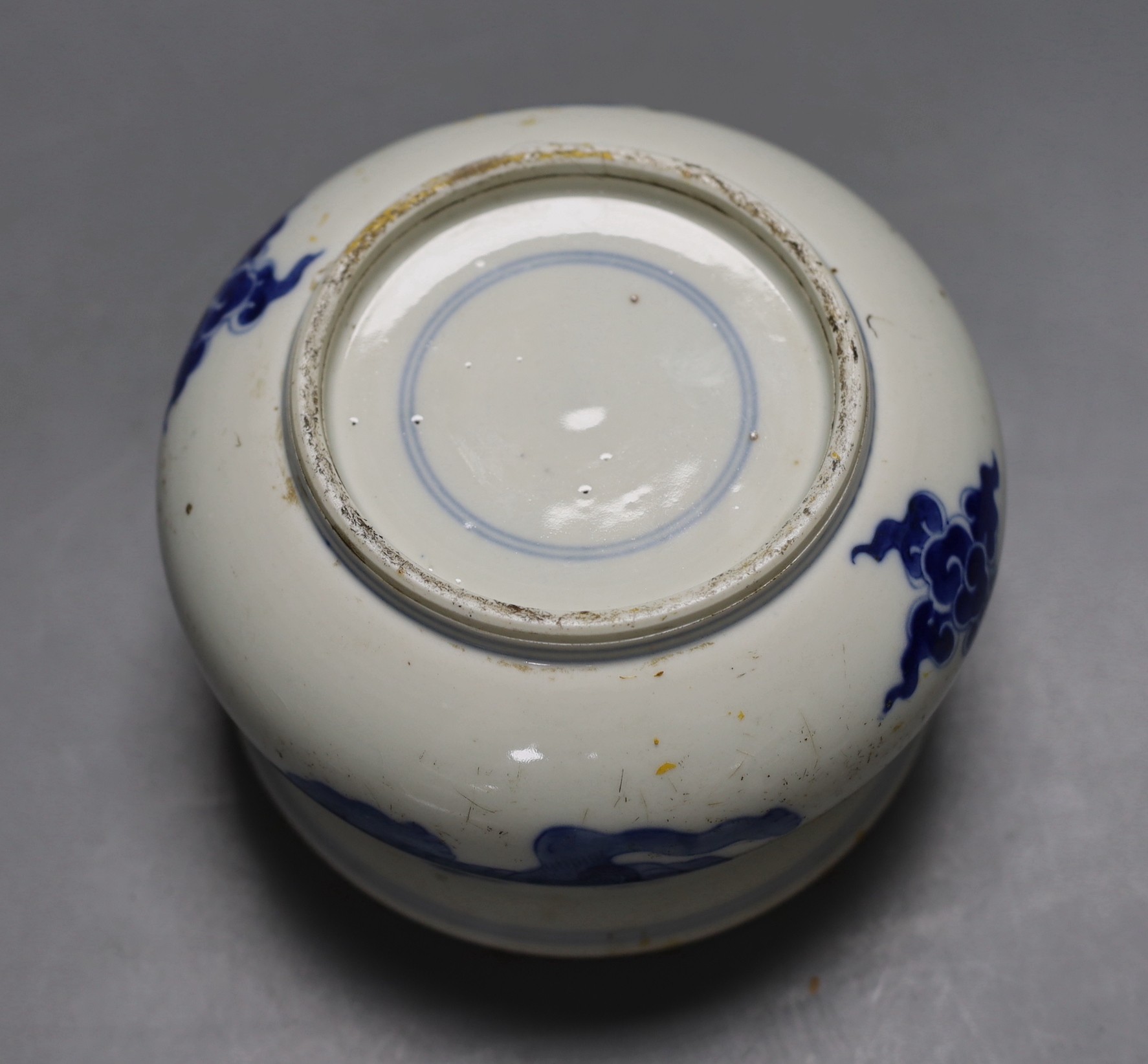 A Chinese blue and white ‘lion-dog’ censer, 10cm tall